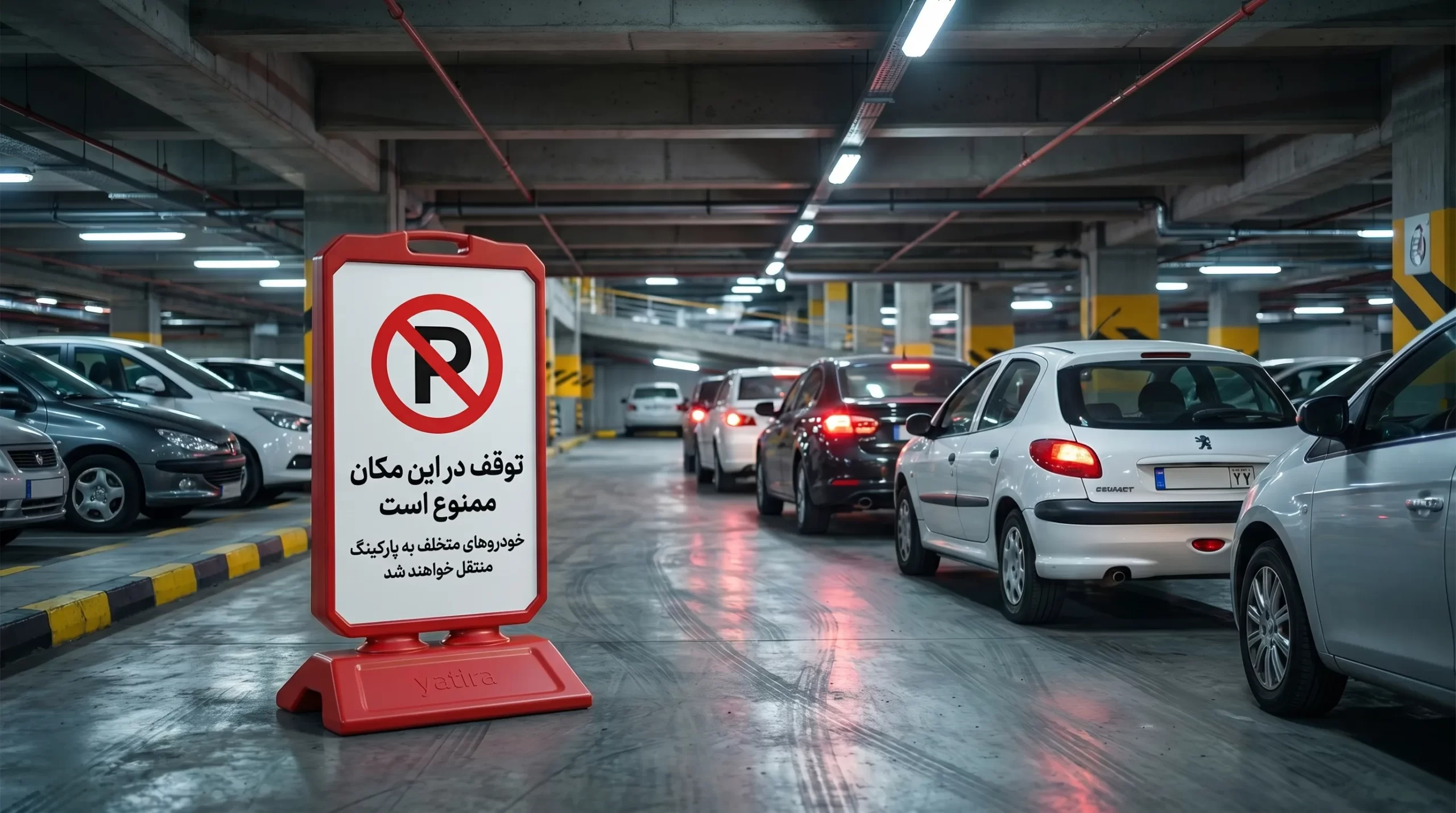 مدیریت ایمنی و نظم پارکینگ با استفاده از استندهای آگاهی‌رسانی